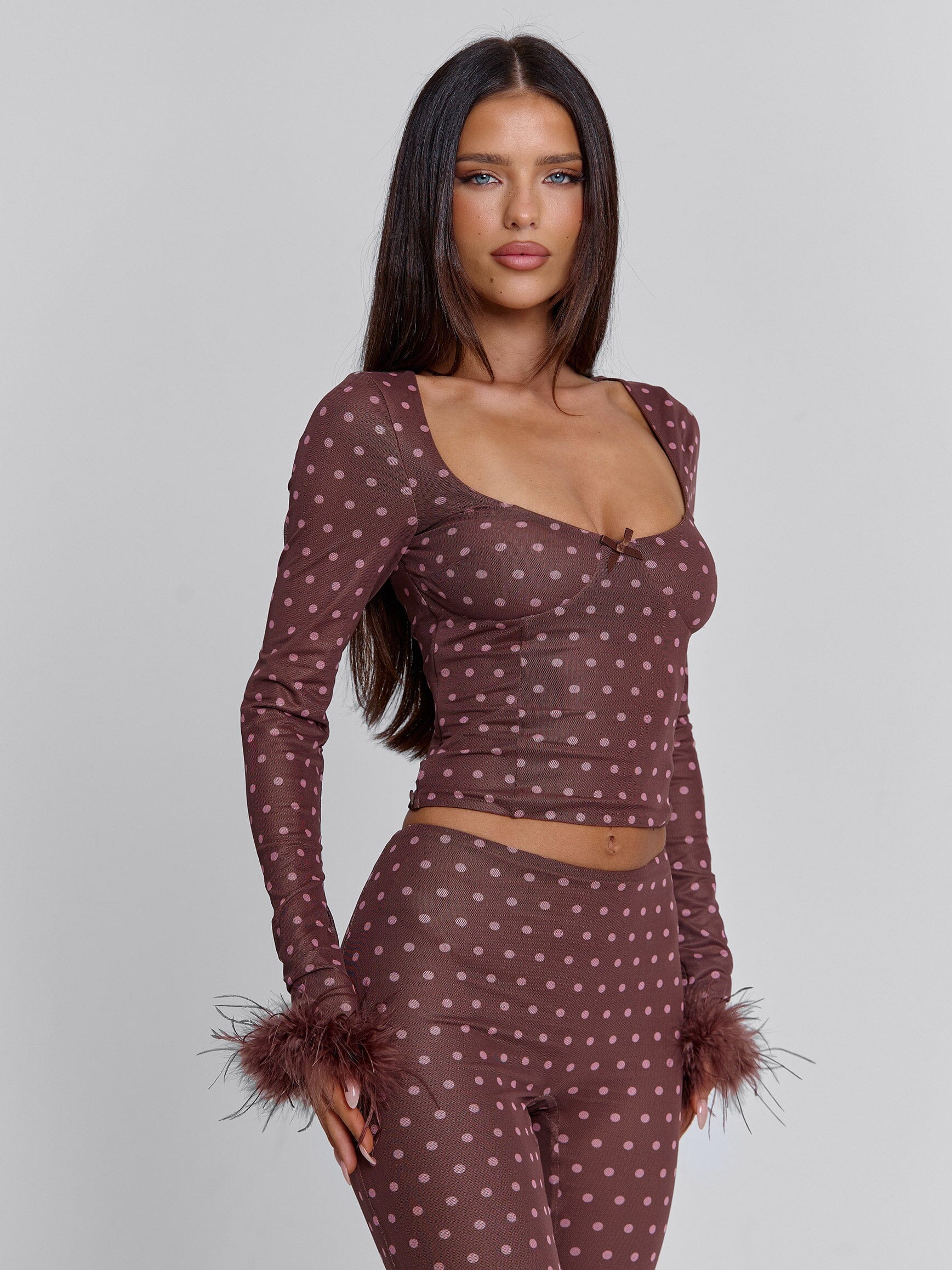 MAHRIA PANT BROWN POLKA DOT - Image 4