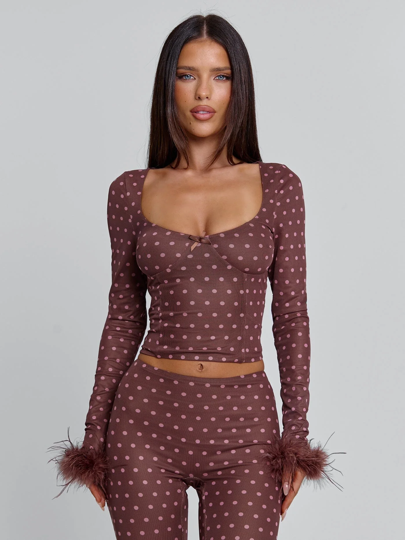 MAHRIA PANT BROWN POLKA DOT - Image 8